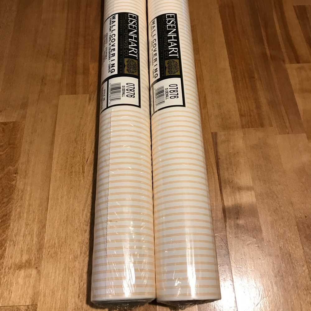 Eisenhart Yellow/Cream Striped Wallpaper - one roll